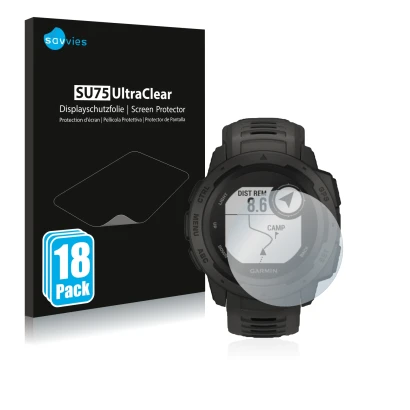 Parte frontale di una confezione del prodotto con il logo del marchio Savvies. Accanto è raffigurato il dispositivo Garmin Ins