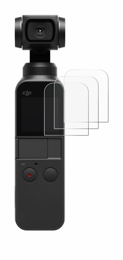 Immagine del dispositivo DJI Osmo Pocket 2 con un'ampia varietà di protezioni per lo schermo.
