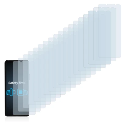 Immagine del dispositivo Sony Xperia 10 III con un'ampia varietà di protezioni per lo schermo.