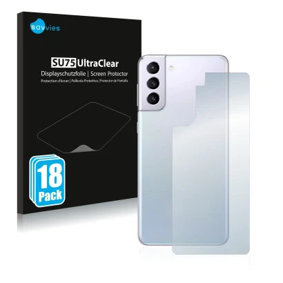 Parte frontale di una confezione del prodotto con il logo del marchio Savvies. Accanto è raffigurato il dispositivo Samsung Ga