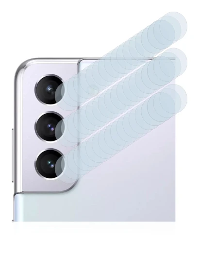 Immagine del dispositivo Samsung Galaxy S21 (SOLO Fotocamera) con un'ampia varietà di protezioni per lo schermo.