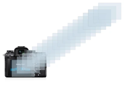 Immagine del dispositivo Sony Alpha 1 con un'ampia varietà di protezioni per lo schermo.