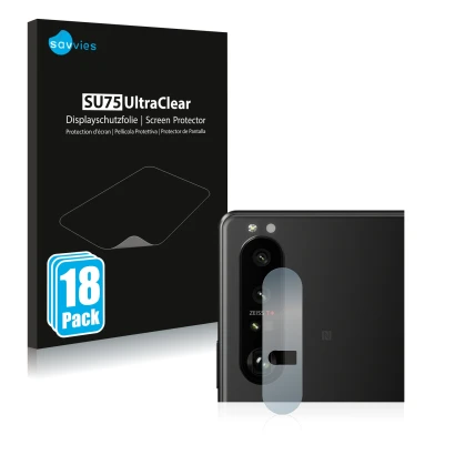 Parte frontale di una confezione del prodotto con il logo del marchio Savvies. Accanto è raffigurato il dispositivo Sony Xperi