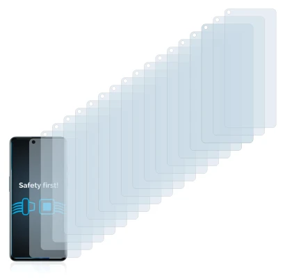 Immagine del dispositivo OnePlus 9 5G con un'ampia varietà di protezioni per lo schermo.