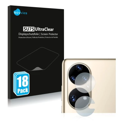 Parte frontale di una confezione del prodotto con il logo del marchio Savvies. Accanto è raffigurato il dispositivo Huawei P50