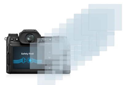 Immagine del dispositivo Fujifilm GFX50S II con un'ampia varietà di protezioni per lo schermo.