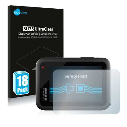 Parte frontale di una confezione del prodotto con il logo del marchio Savvies. Accanto è raffigurato il dispositivo GoPro Hero