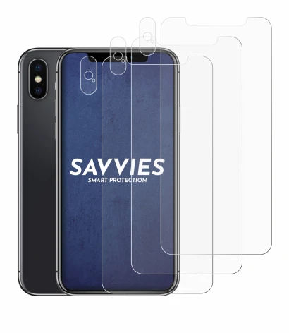 Immagine del dispositivo Apple iPhone X (Fronte+Fotocamera) con un'ampia varietà di protezioni per lo schermo.