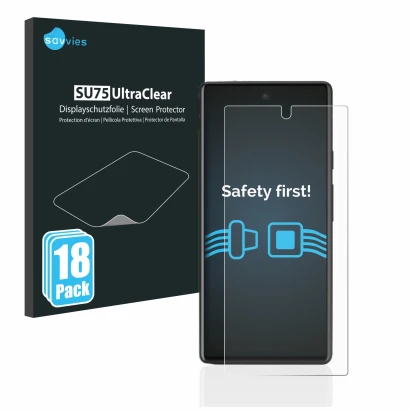 Parte frontale di una confezione del prodotto con il logo del marchio Savvies. Accanto è raffigurato il dispositivo Google Pix