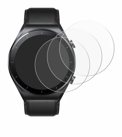 Immagine del dispositivo Xiaomi Watch S1 con un'ampia varietà di protezioni per lo schermo.