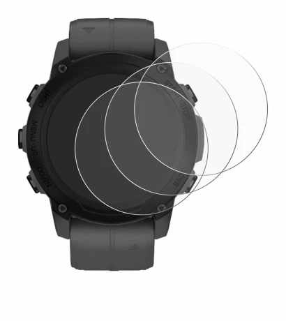Immagine del dispositivo Garmin Descent G1 con un'ampia varietà di protezioni per lo schermo.