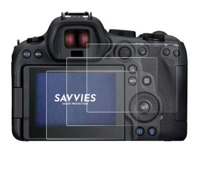 Immagine del dispositivo Canon EOS R6 Mark II con un'ampia varietà di protezioni per lo schermo.