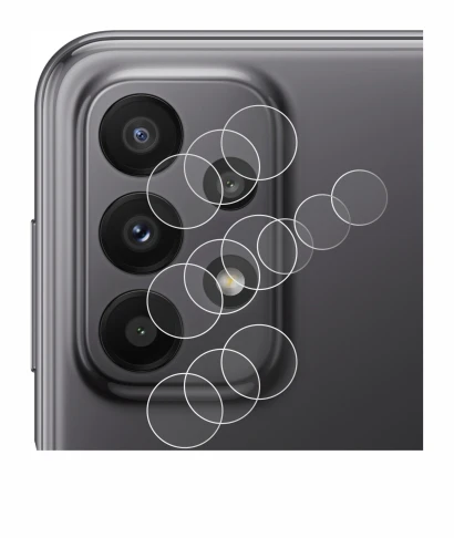 Immagine del dispositivo Samsung Galaxy A23 5G (SOLO Fotocamera) con un'ampia varietà di protezioni per lo schermo.