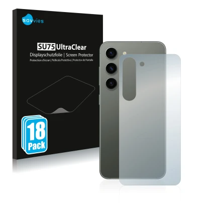 Parte frontale di una confezione del prodotto con il logo del marchio Savvies. Accanto è raffigurato il dispositivo Samsung Ga