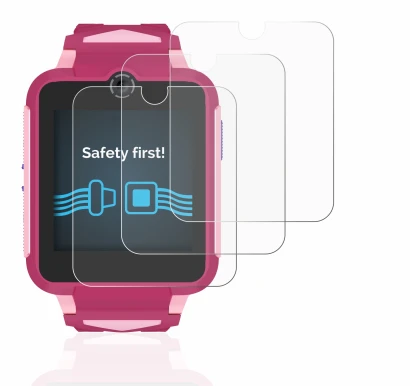 Immagine del dispositivo TCL Movetime Family Watch MT42X con un'ampia varietà di protezioni per lo schermo.