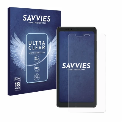 Parte frontale di una confezione del prodotto con il logo del marchio Savvies. Accanto è raffigurato il dispositivo Hisense A9