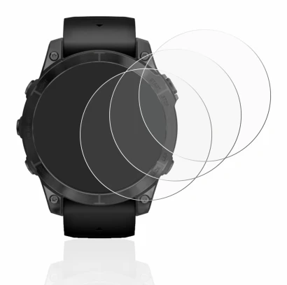 Immagine del dispositivo Garmin Epix Pro (Gen 2) (47 mm) con un'ampia varietà di protezioni per lo schermo.