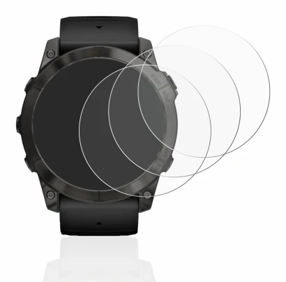Immagine del dispositivo Garmin Epix Pro (Gen 2) (51 mm) con un'ampia varietà di protezioni per lo schermo.