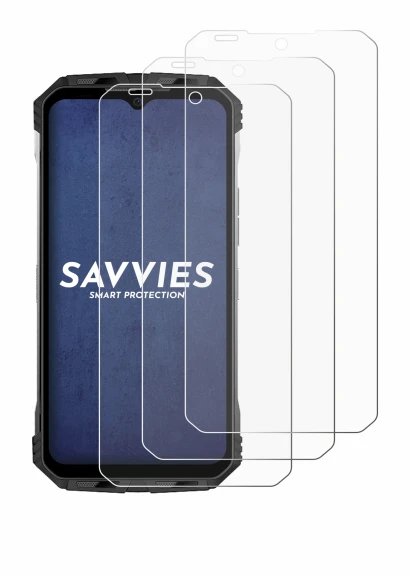 Immagine del dispositivo Doogee S110 con un'ampia varietà di protezioni per lo schermo.