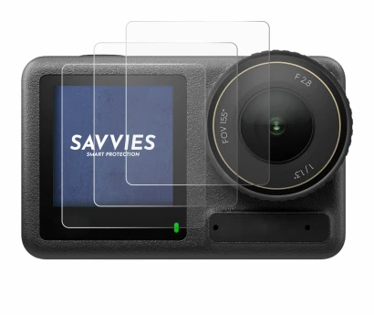 Immagine del dispositivo DJI Osmo Action 4 (Fronte Display) con un'ampia varietà di protezioni per lo schermo.