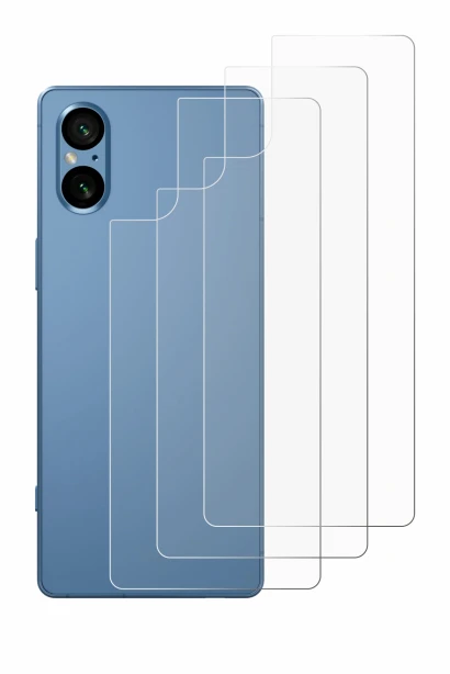 Immagine del dispositivo Sony Xperia 5 V (Posteriore) con un'ampia varietà di protezioni per lo schermo.