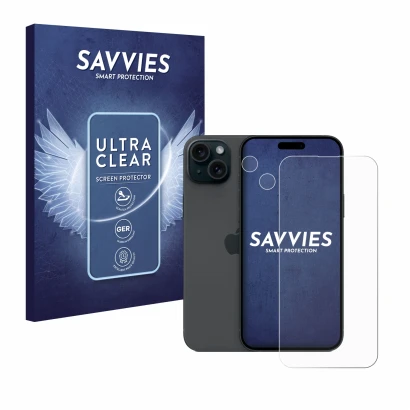 Parte frontale di una confezione del prodotto con il logo del marchio Savvies. Accanto è raffigurato il dispositivo Apple iPho