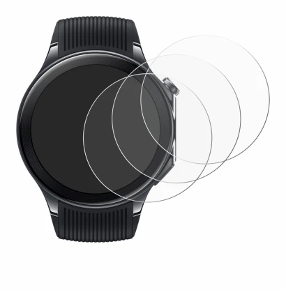 Immagine del dispositivo OnePlus Watch 2 con un'ampia varietà di protezioni per lo schermo.