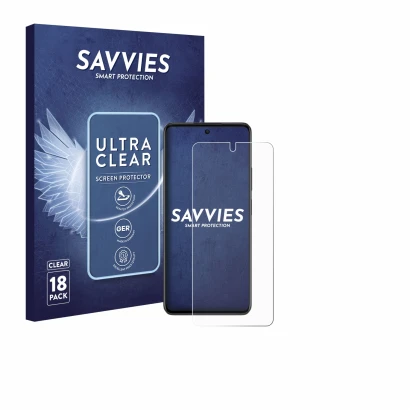Parte frontale di una confezione del prodotto con il logo del marchio Savvies. Accanto è raffigurato il dispositivo Oppo A79 5
