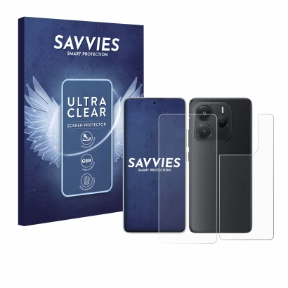 Parte frontale di una confezione del prodotto con il logo del marchio Savvies. Accanto è raffigurato il dispositivo Xiaomi Red