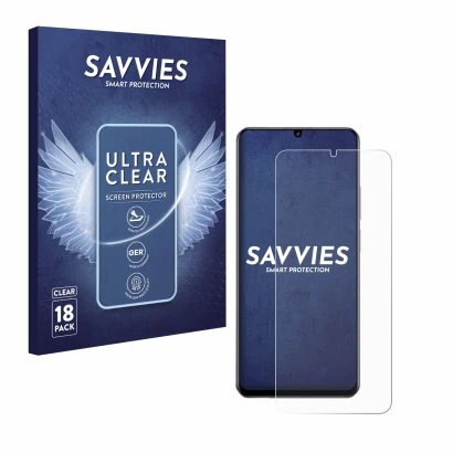Parte frontale di una confezione del prodotto con il logo del marchio Savvies. Accanto è raffigurato il dispositivo realme Not