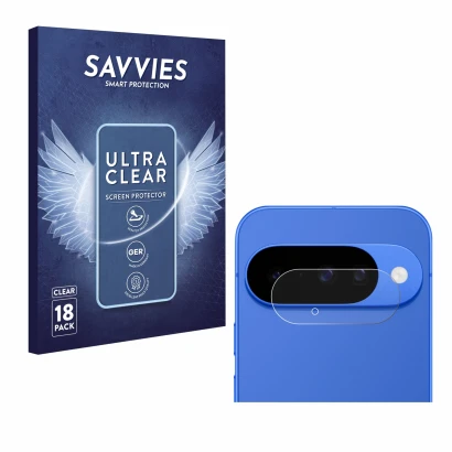 Parte frontale di una confezione del prodotto con il logo del marchio Savvies. Accanto è raffigurato il dispositivo Google Pix