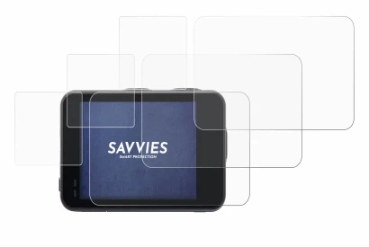 Immagine del dispositivo Akaso Brave 7 con un'ampia varietà di protezioni per lo schermo.