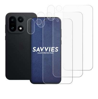 Immagine del dispositivo OnePlus 15 (Fronte+Fotocamera) con un'ampia varietà di protezioni per lo schermo.