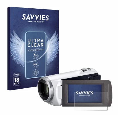 Parte frontale di una confezione del prodotto con il logo del marchio Savvies. Accanto è raffigurato il dispositivo Panasonic 