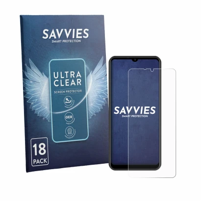 Parte frontale di una confezione del prodotto con il logo del marchio Savvies. Accanto è raffigurato il dispositivo Invens NOT