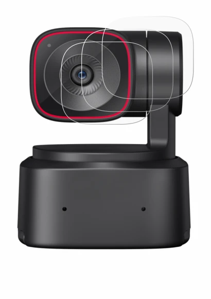 Immagine del dispositivo OBSBOT Tiny 2 Lite con un'ampia varietà di protezioni per lo schermo.