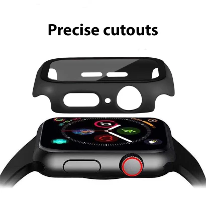 Vista laterale dello smartwatch e della custodia