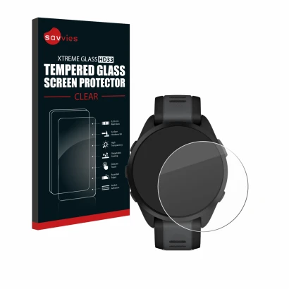 Parte frontale di una confezione del prodotto con il logo del marchio Savvies. Accanto è raffigurato il dispositivo Garmin For