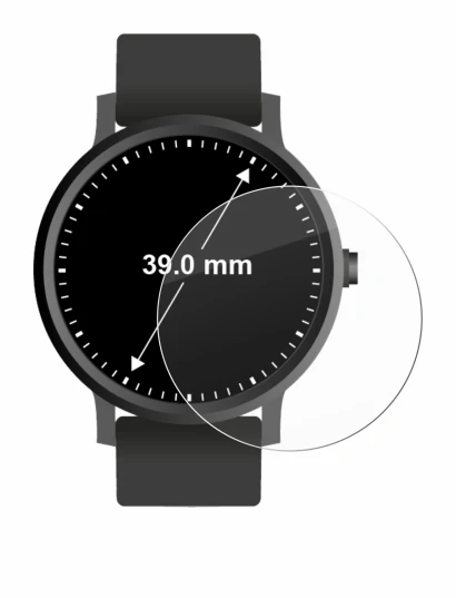 Immagine del dispositivo Orologi (Circolare, ø: 39 mm) con un'ampia varietà di protezioni per lo schermo.