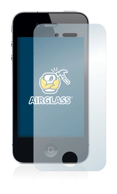 Immagine del dispositivo Apple iPhone 4 con un'ampia varietà di protezioni per lo schermo.