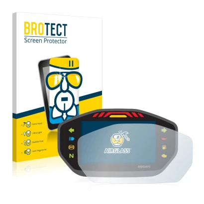 Parte frontale di una confezione del prodotto con il logo del marchio BROTECT. Accanto è raffigurato il dispositivo Ducati Mon