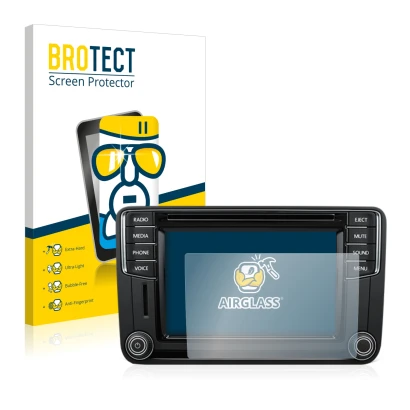 Parte frontale di una confezione del prodotto con il logo del marchio BROTECT. Accanto è raffigurato il dispositivo Volkswagen