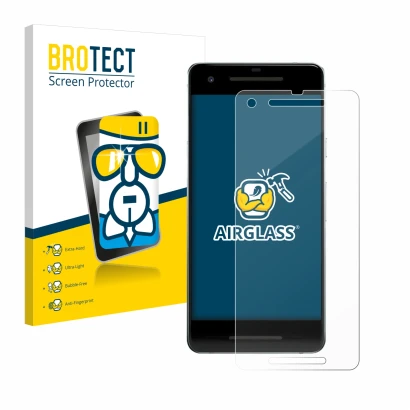 Parte frontale di una confezione del prodotto con il logo del marchio BROTECT. Accanto è raffigurato il dispositivo Google Pix