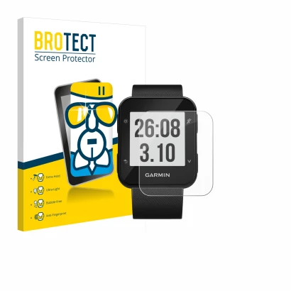 Parte frontale di una confezione del prodotto con il logo del marchio BROTECT. Accanto è raffigurato il dispositivo Garmin For