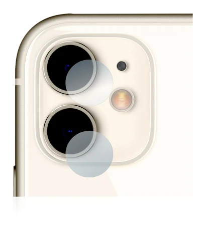 Immagine del dispositivo Apple iPhone 11 (SOLO Fotocamera) con un'ampia varietà di protezioni per lo schermo.