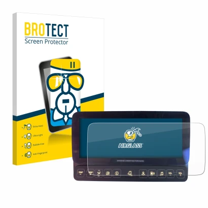 Parte frontale di una confezione del prodotto con il logo del marchio BROTECT. Accanto è raffigurato il dispositivo Mercedes-B