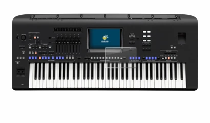 Immagine del dispositivo Yamaha Genos con un'ampia varietà di protezioni per lo schermo.
