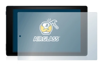 Immagine del dispositivo Amazon Fire HD 10 2019 (9a Gen.) con un'ampia varietà di protezioni per lo schermo.