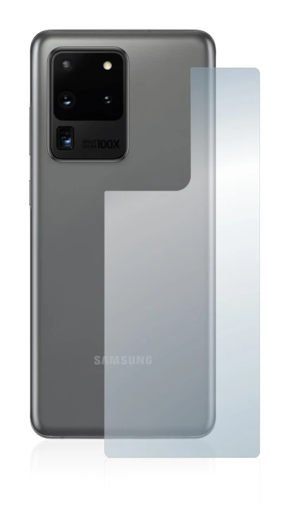Immagine del dispositivo Samsung Galaxy S20 Ultra (Posteriore) con un'ampia varietà di protezioni per lo schermo.