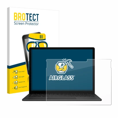 Parte frontale di una confezione del prodotto con il logo del marchio BROTECT. Accanto è raffigurato il dispositivo Microsoft 